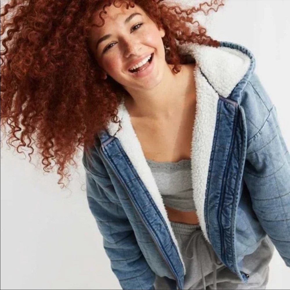 Aerie XXL Sherpa Line Quilted Coat